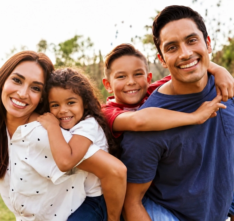 Happy Family Portrait in the Park